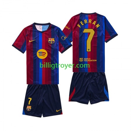 Billige Fotballdrakter FC Barcelona Ferran Torres 7 Barn Hjemmedraktsett 2026/27 Kortermet
